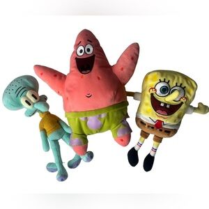 TY Beanie Babies 2004 SpongeBob SquarePants, Squidward Tentacles & Patrick Star